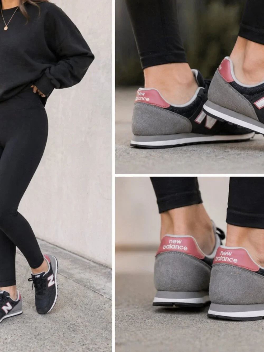 New Balance 373 Sneakers Womens 5 Black Pink Retro Running Shoes WL373NP